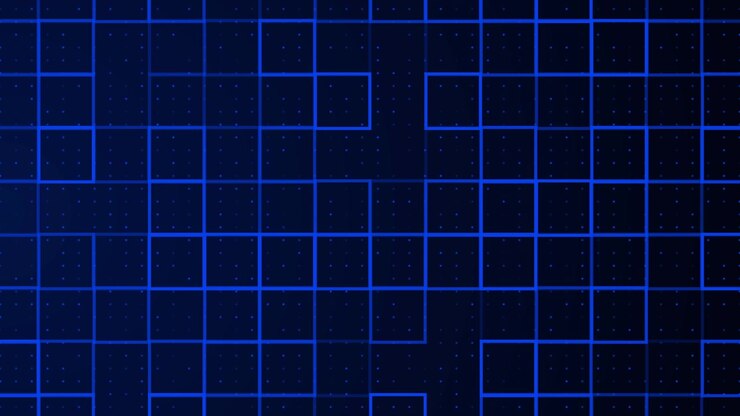 Abstract Digital Grid Background with Glowing Blue Lines
