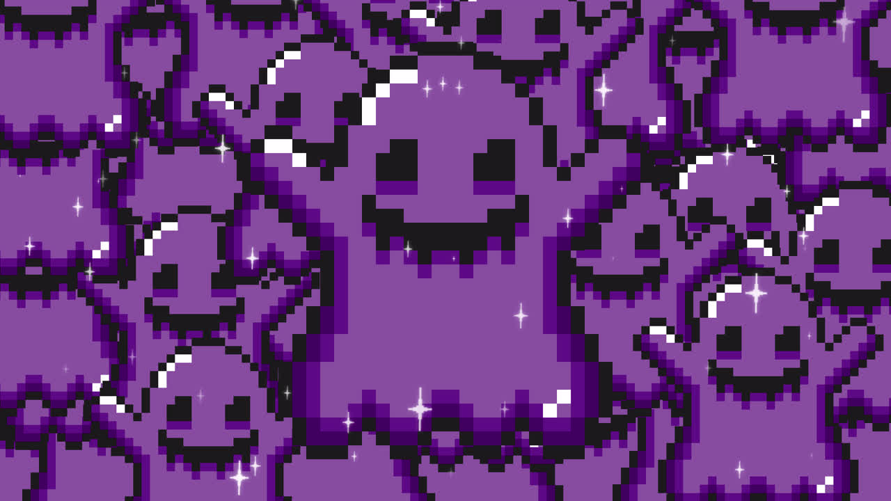 Pixel art pop up Halloween ghost Transitions. 1080p - 30 fps - Alpha Channel (11).mov