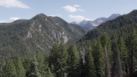 aerial flight over beautiful tall peak ridge in utah's wasatch mountains