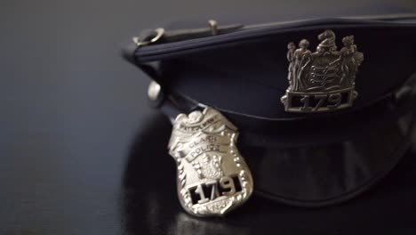 police hat and badge. police hat and badge