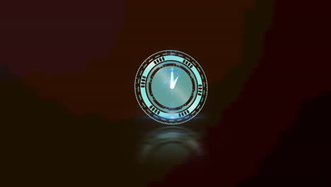 animación de un reloj moviéndose rápido sobre un fondo negro
