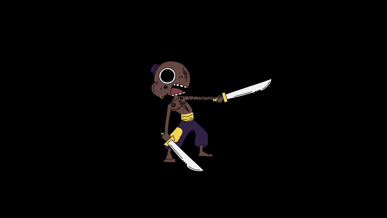 2D animated character performing an idle loop on a transparent background. Suitable for video games, motion graphics, and digital art projects. Alpha channel included