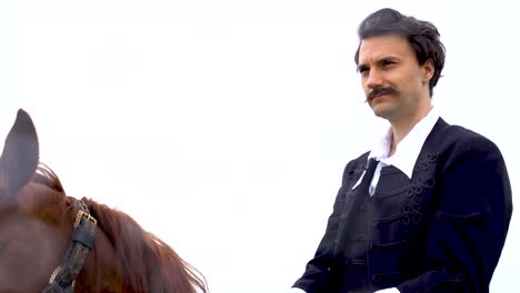 el caballo húngaro akhal teke con el poeta en su espalda, sandor petofi
