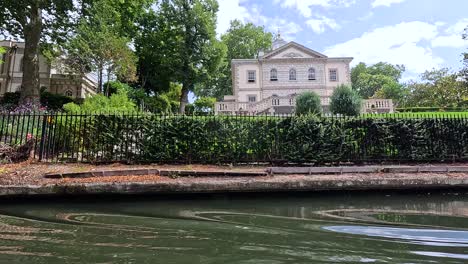 scenic canal view with historic building