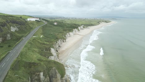 Causeway-Coastal-Route-On-Limestone-Cliffs-Of-Northern-Ireland-Near-Portrush