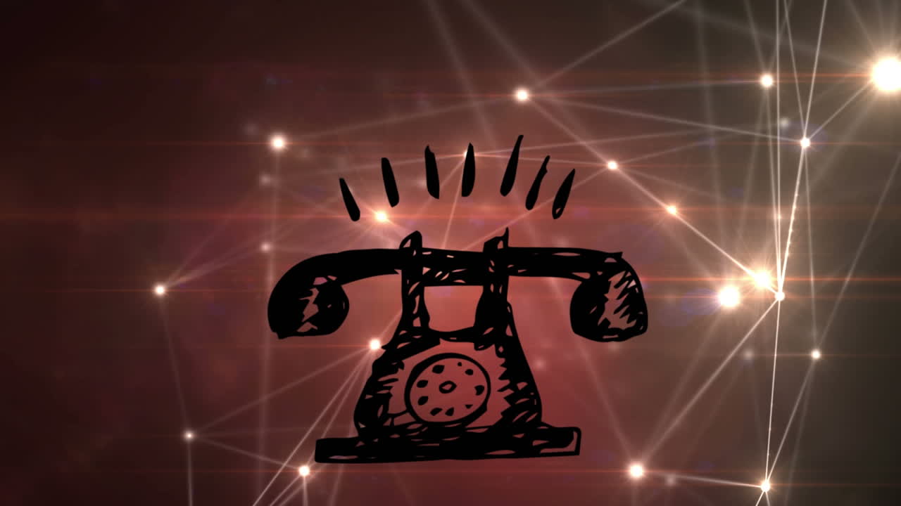 전화로 연결된 네트워크의 애니메이션.