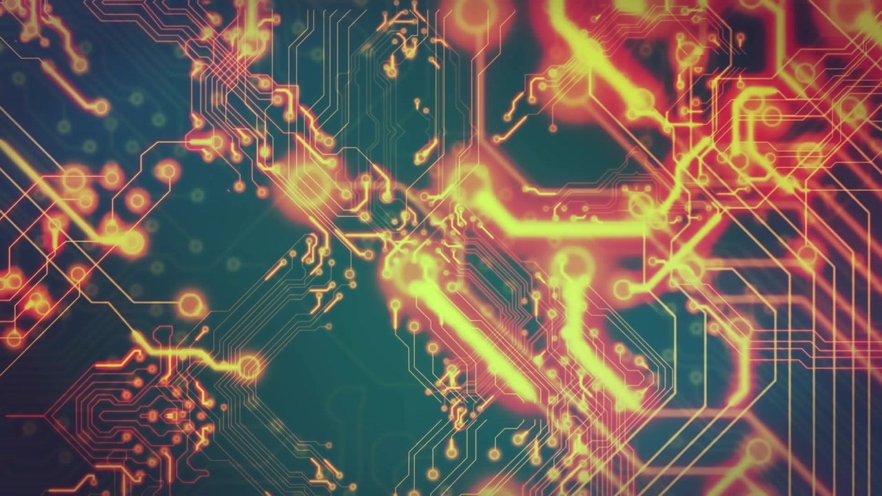 Animation of network of connections over dark background