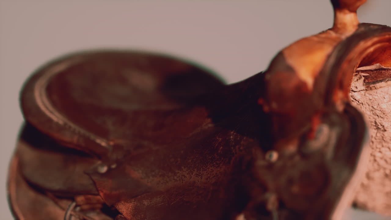 vieja silla de caballo de doma de cuero vintage usada