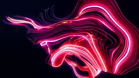 4k abstracto en bucle bg. flash multicolor de líneas curvas. concepto de red neural de computación, inteligencia artificial, ai. luces de neón como guirnaldas o relámpagos. luma mate como canal alfa