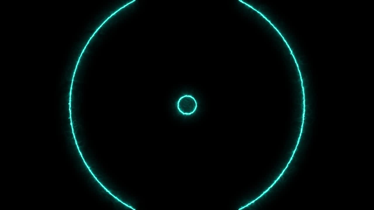 círculo replicante de cian ciclo de efecto de superposición de ondas de energía de luz