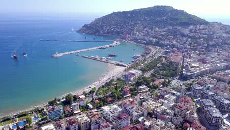 aerial view of a coastal city in turkey