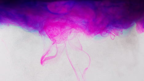 purple colors from paint in slow motion in water