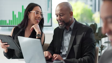 business people, teamwork and meeting for data