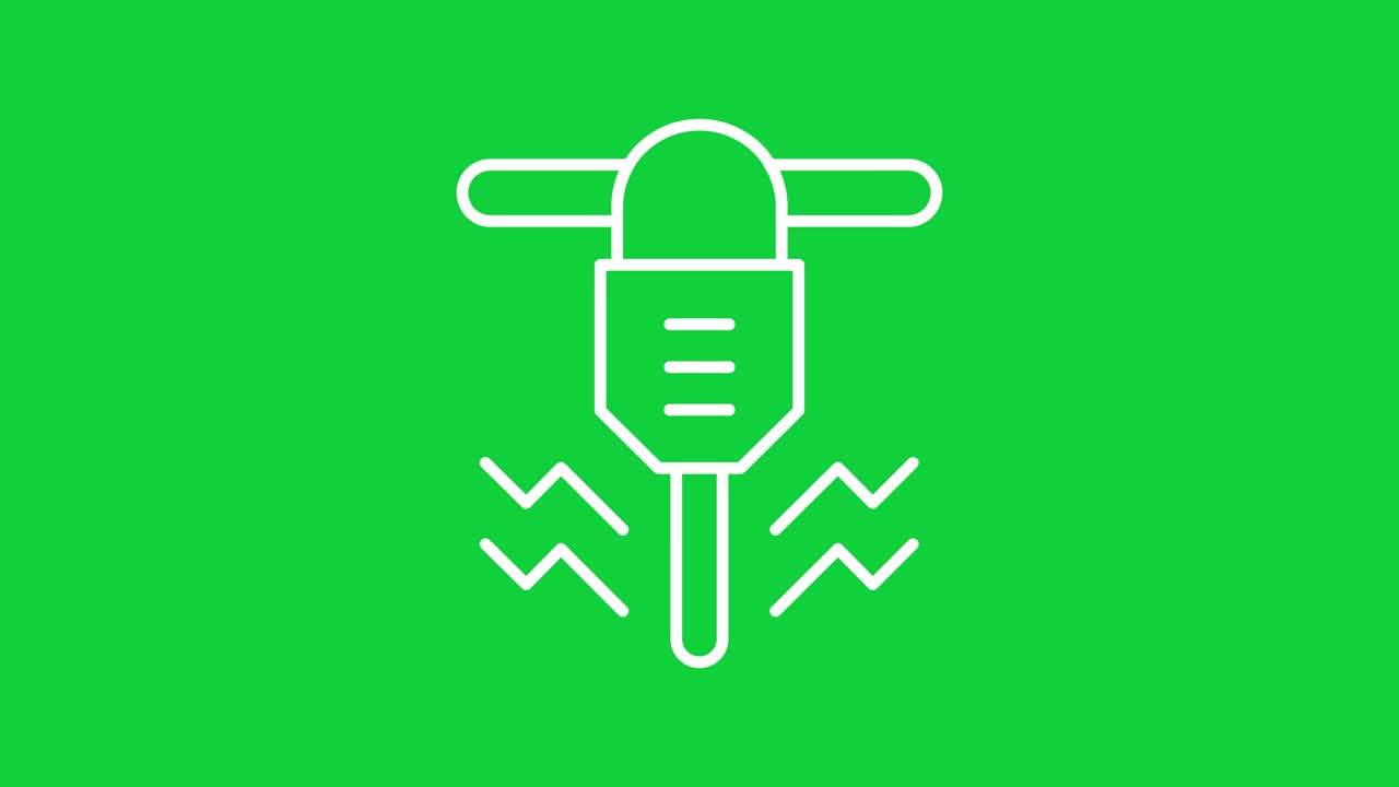 Construction Green screen white drill machine