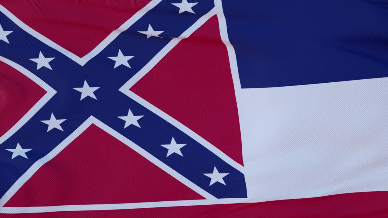 미시시피 주 (mississippi state) 의 발이 바람에 흔들리고 있다.