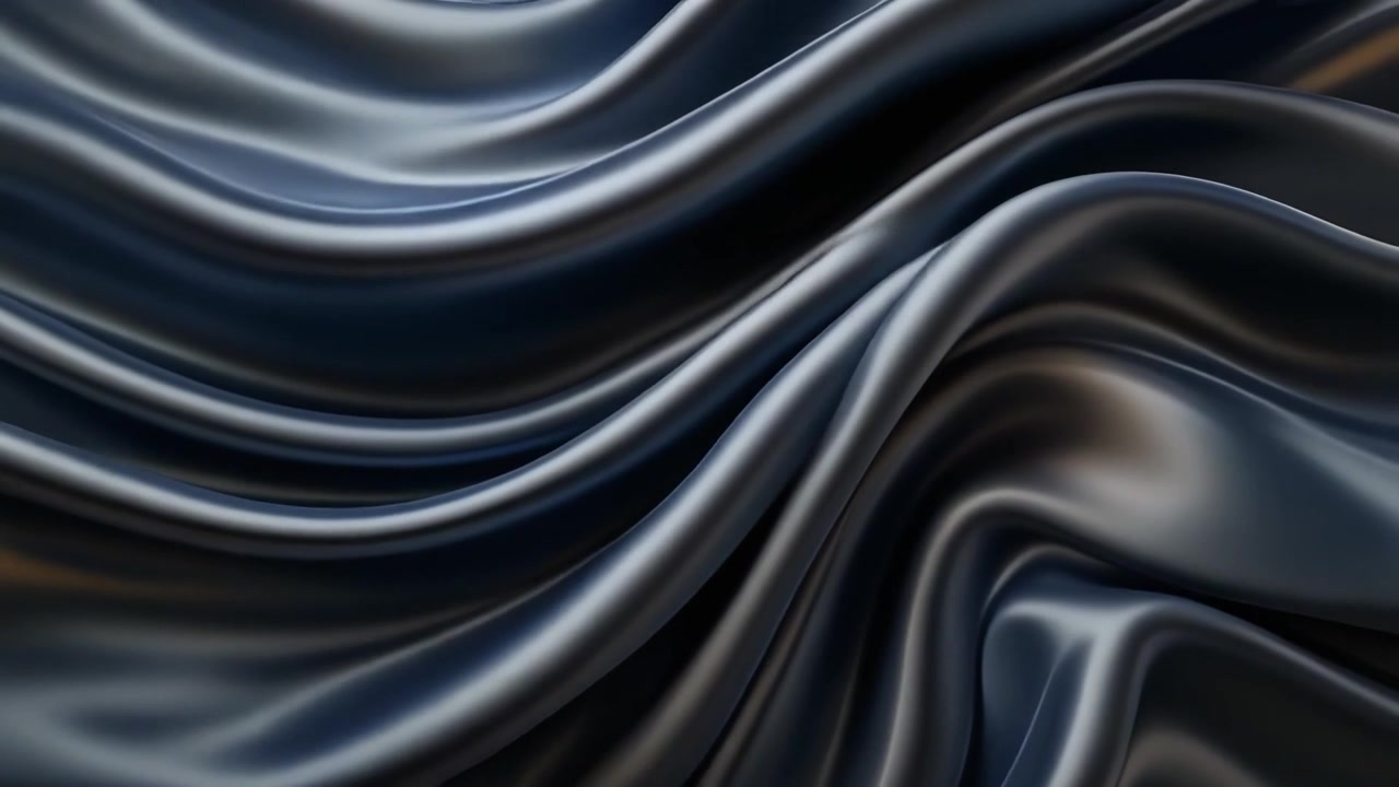 Abstract Background of Flowing Dark Grey Silk Fabric