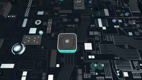 bluish metallic futuristic circuit board with email icon