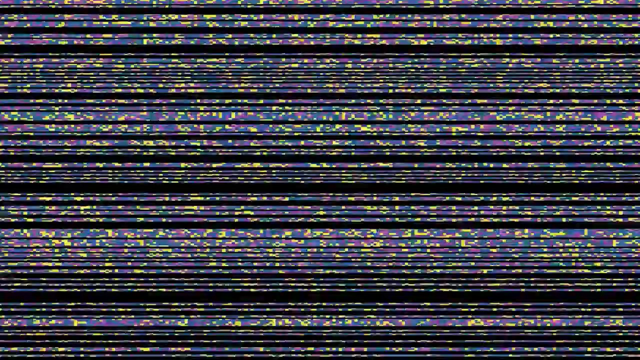 Digital Glitch Effect with Flickering Horizontal Lines