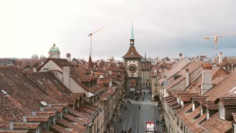 the zytglogge in kramgasse street, medieval clock tower in bern, switzerland