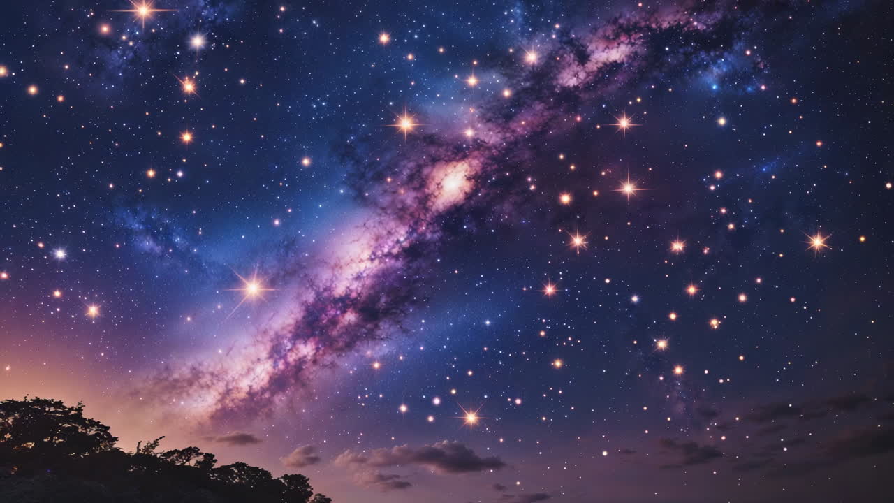 Milky Way Galaxy in a Starry Night Sky