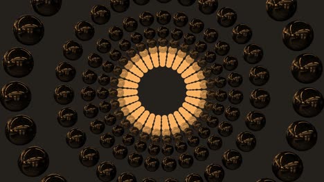 4k golden sphere circular moving abstract animation seamless loop