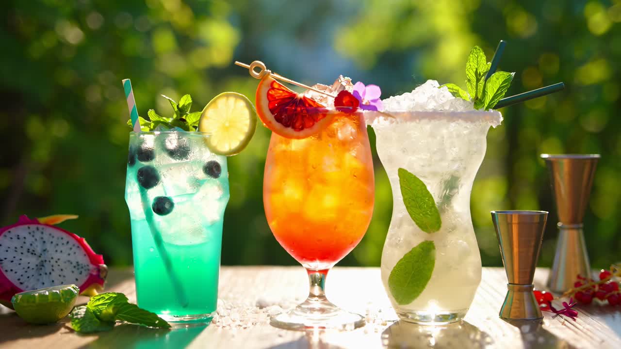 Refreshing cocktail with blueberries and lime, shot at eye level