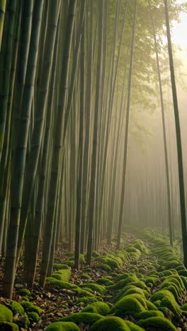 misty bamboo forest