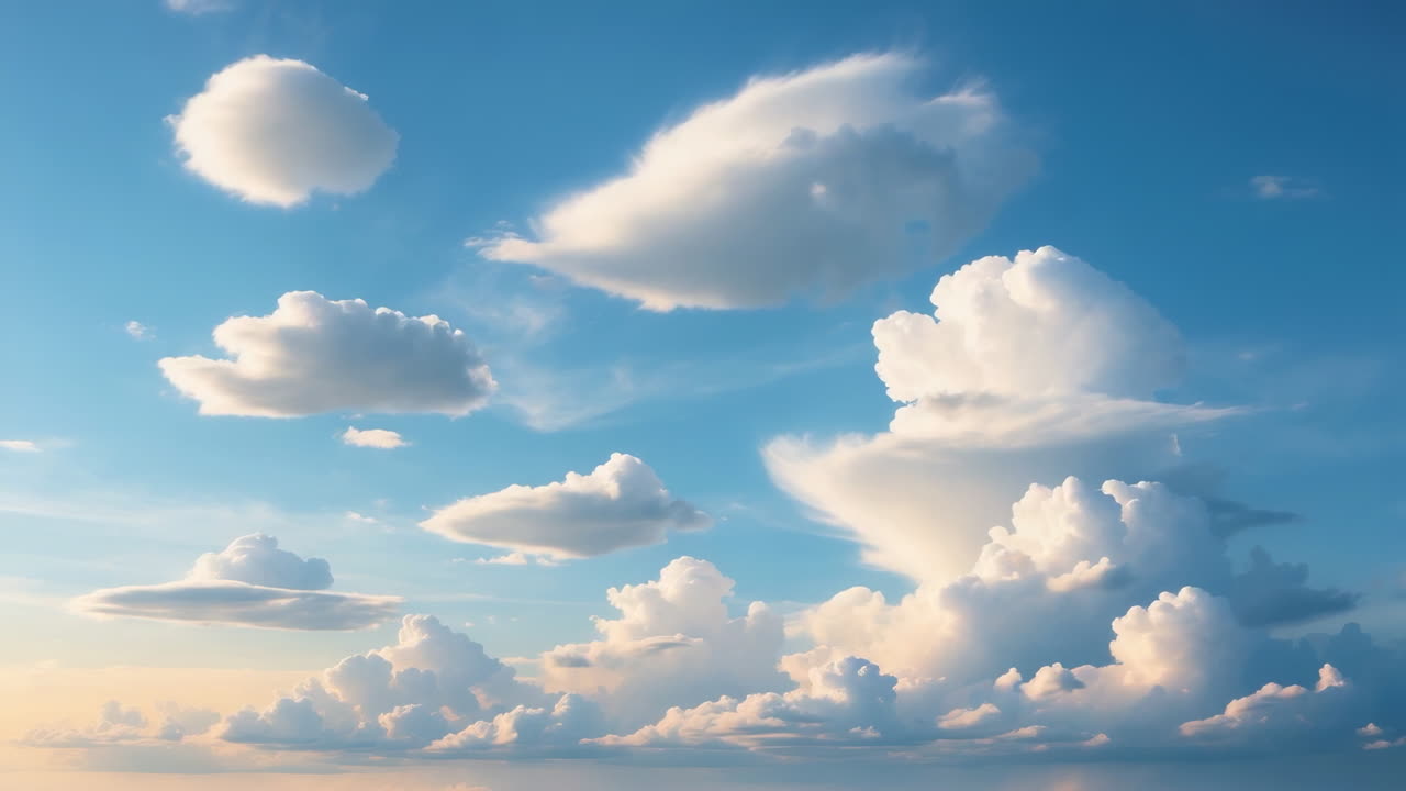 푸른 하늘과 색 구름