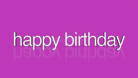 rolling happy birthday text on pink gradient