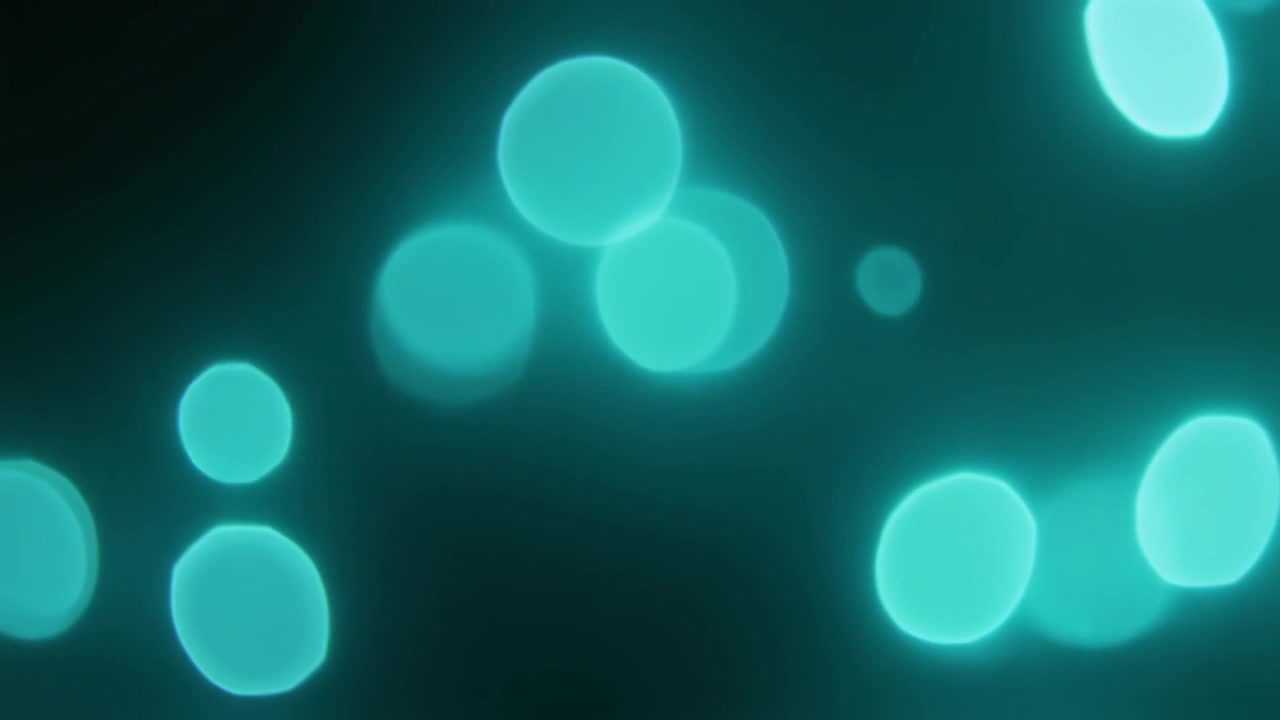 Abstract Background with Floating Teal Bokeh Light Orbs