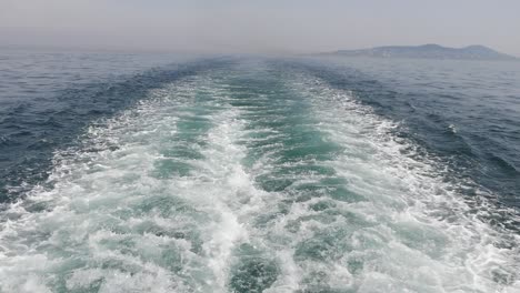 boat wake on a calm ocean