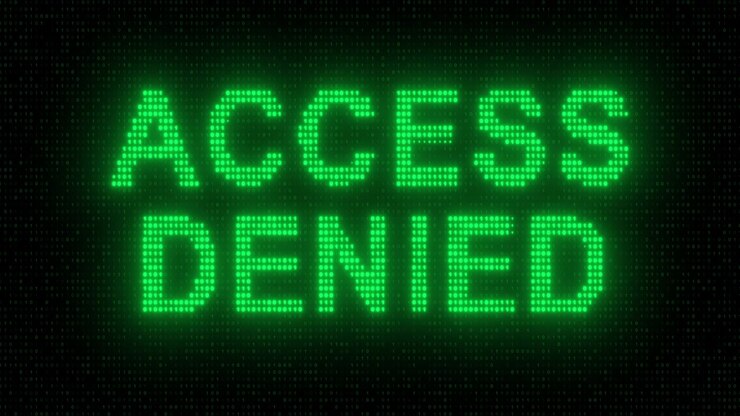 Access Denied Text Displayed on Digital Binary Code Background