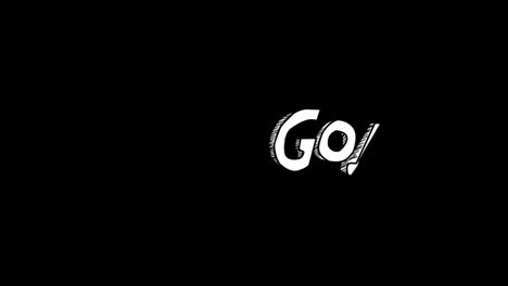 animation of success and goal texts on black background