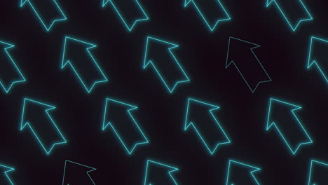 blue neon arrows in rows on black gradient