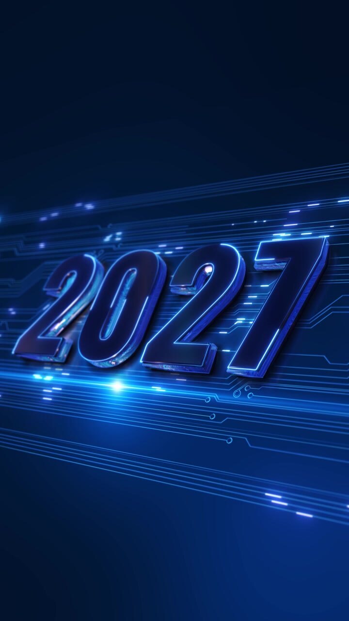 Circuito elettronico 3D futuristico luminoso 2027, segnali, tecnologia, previsioni, digitale