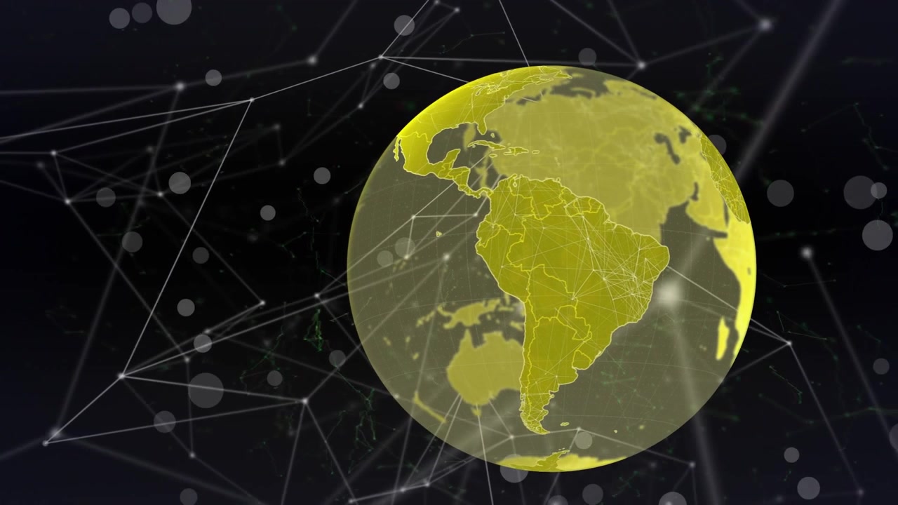 Animación de globo con puntos sobre fondo negro