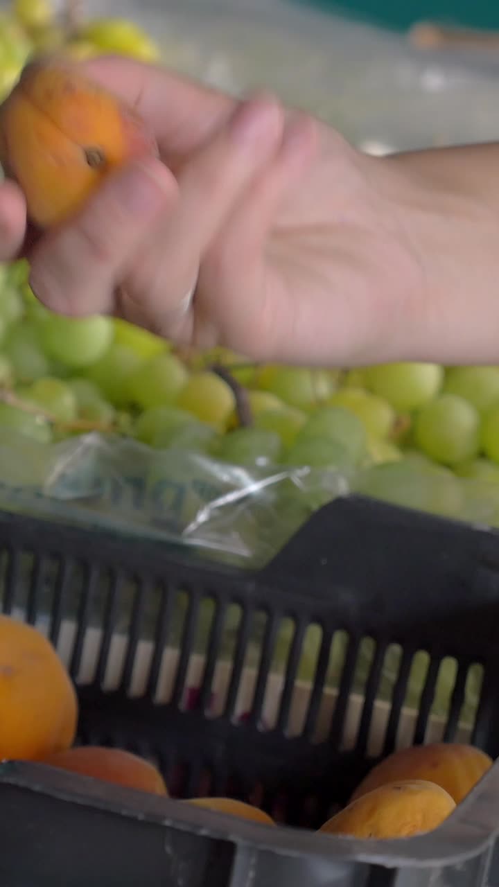 Apricots and Grapes in a Basket
