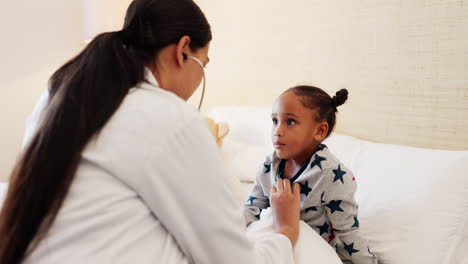 home healthcare for a child by a doctor doing