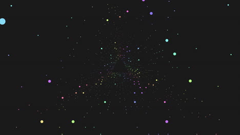 vibrant dots on a dark canvas a colorful mosaic of floating particles
