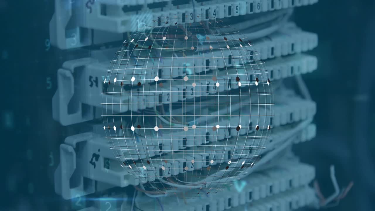 Animation of globe over computer wires