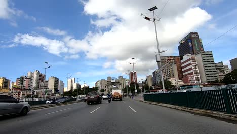 driving through the city center in caracas, venezuela