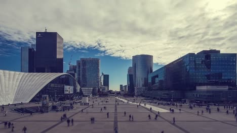 paris, france - timelapse  - the financial district called la défense