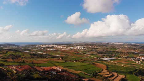 Aerial-drone-video-from-Malta,-Dwerja-and-inner-area-of-the-island-at-winter