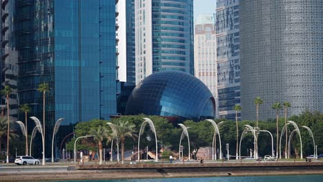 modern architecture and waterfront of doha, qatar