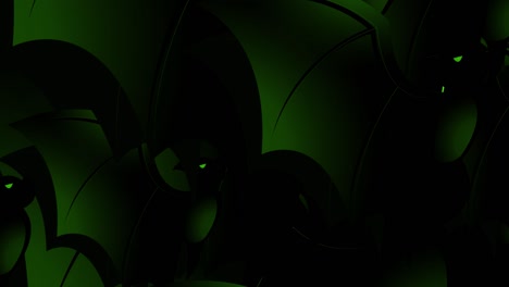 halloween bat - halloween concept - bats flapping their wings upwards -  loopable - hundreds of bat rush upwards - halloween - halloween flying bats endless loop - bat loopable - black background - green color - а flock of bats