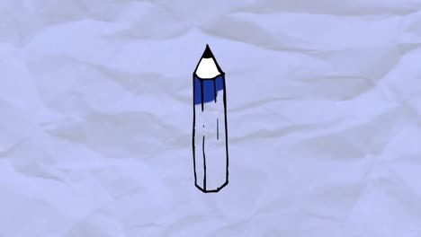 pencil icon against white crumpled paper in background