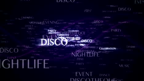 disco text animation, keywords and final explosion and green screen, rendering, background, loop