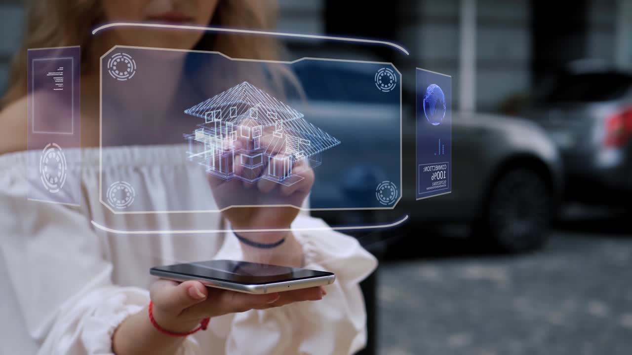 la rubia interactúa con la casa holográfica de hud