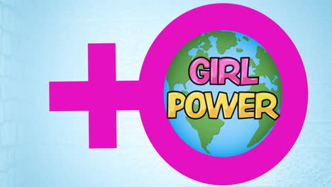 composición del texto poder de las niñas, en todo el mundo en símbolo femenino
