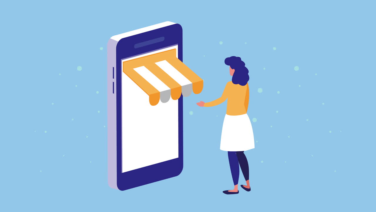 Donna che usa uno smartphone per acquisti online
